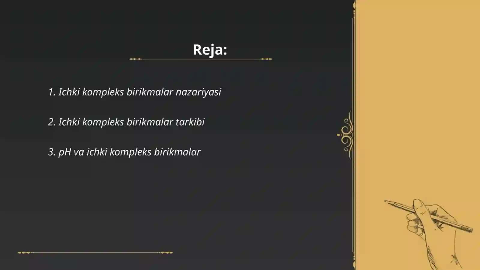Ichki kompleks birikmalar nazariyasi 2