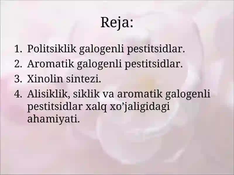Alisiklik va aromatik galogenli pestitsidlar 2