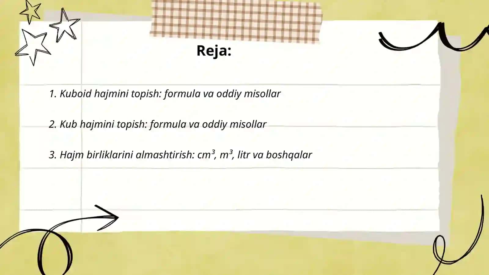 Kuboid va kubni hajmini topish 2