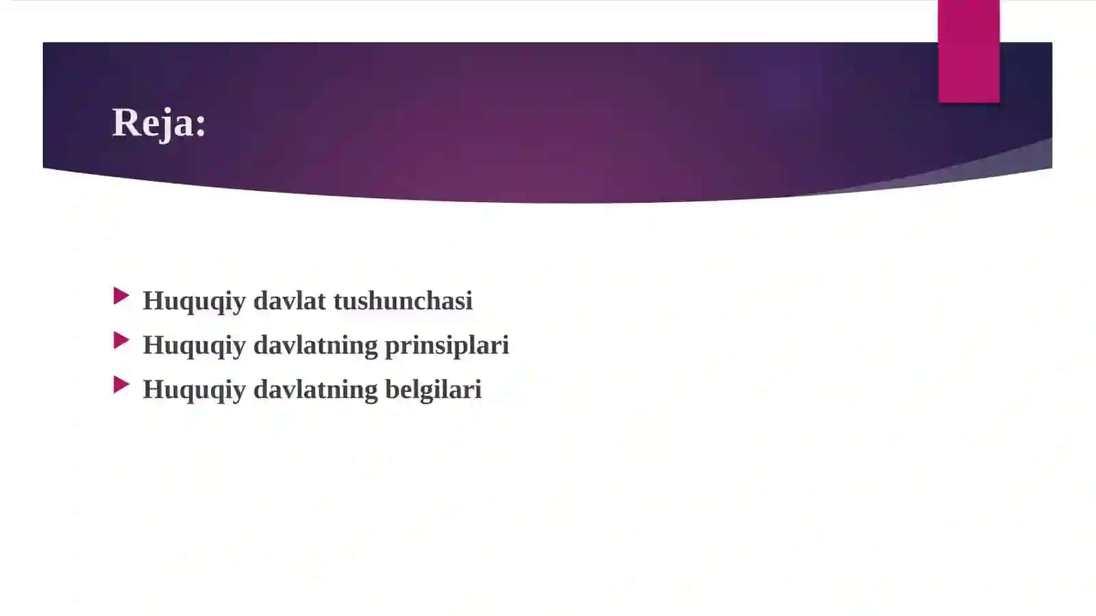 Huquqiy davlat nazariyasi, tushunchasi, prinsiplari va belgilari 2