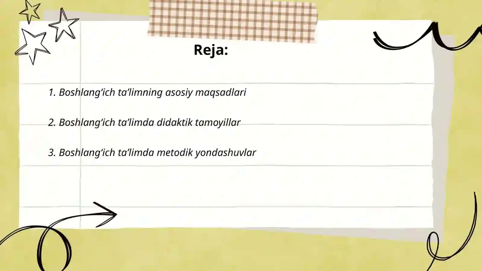 Boshlangʻich taʼlim tizimi, tamoyillari va qonuniyatlari 2