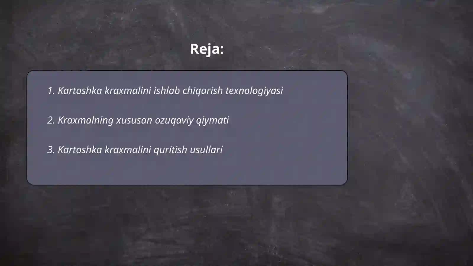 Kartoshkadan kraxmal, spirt, oziqa maxsulotlarini ishlab chiqarish texnologiyalari 2