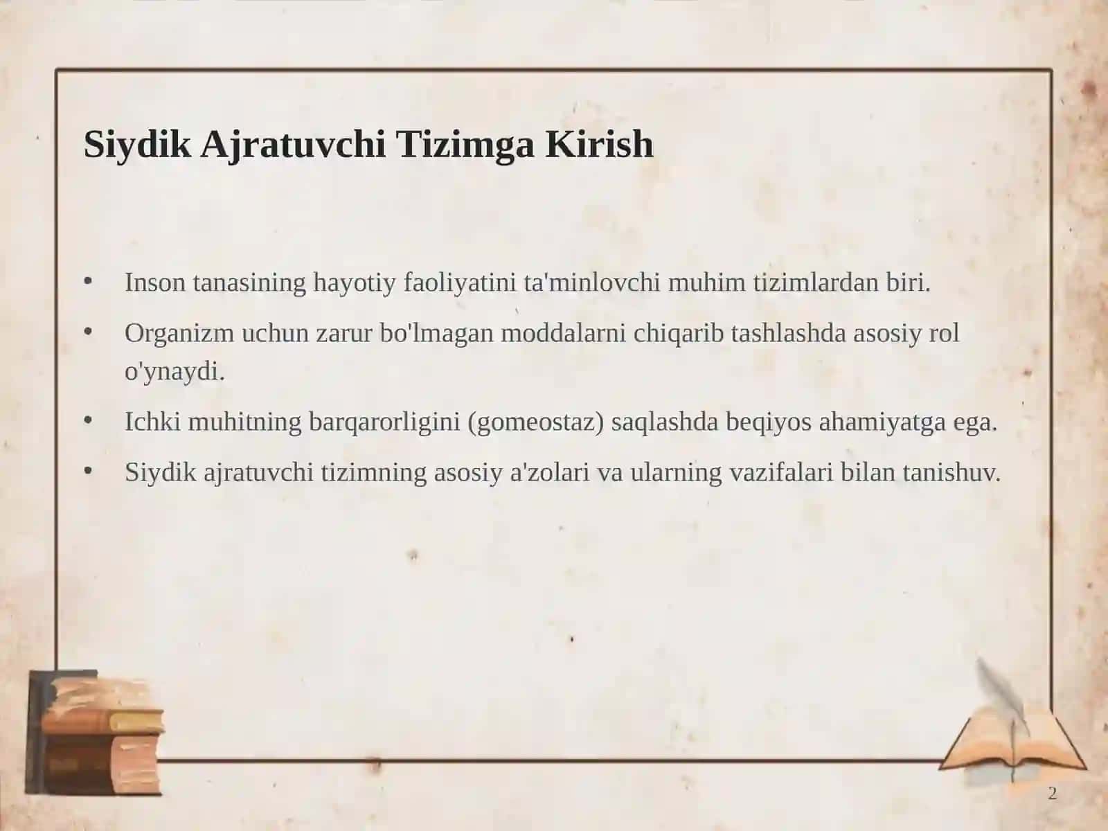 Siydik Ajratuvchi Tizim: Tuzilishi va Funksiyalari 2