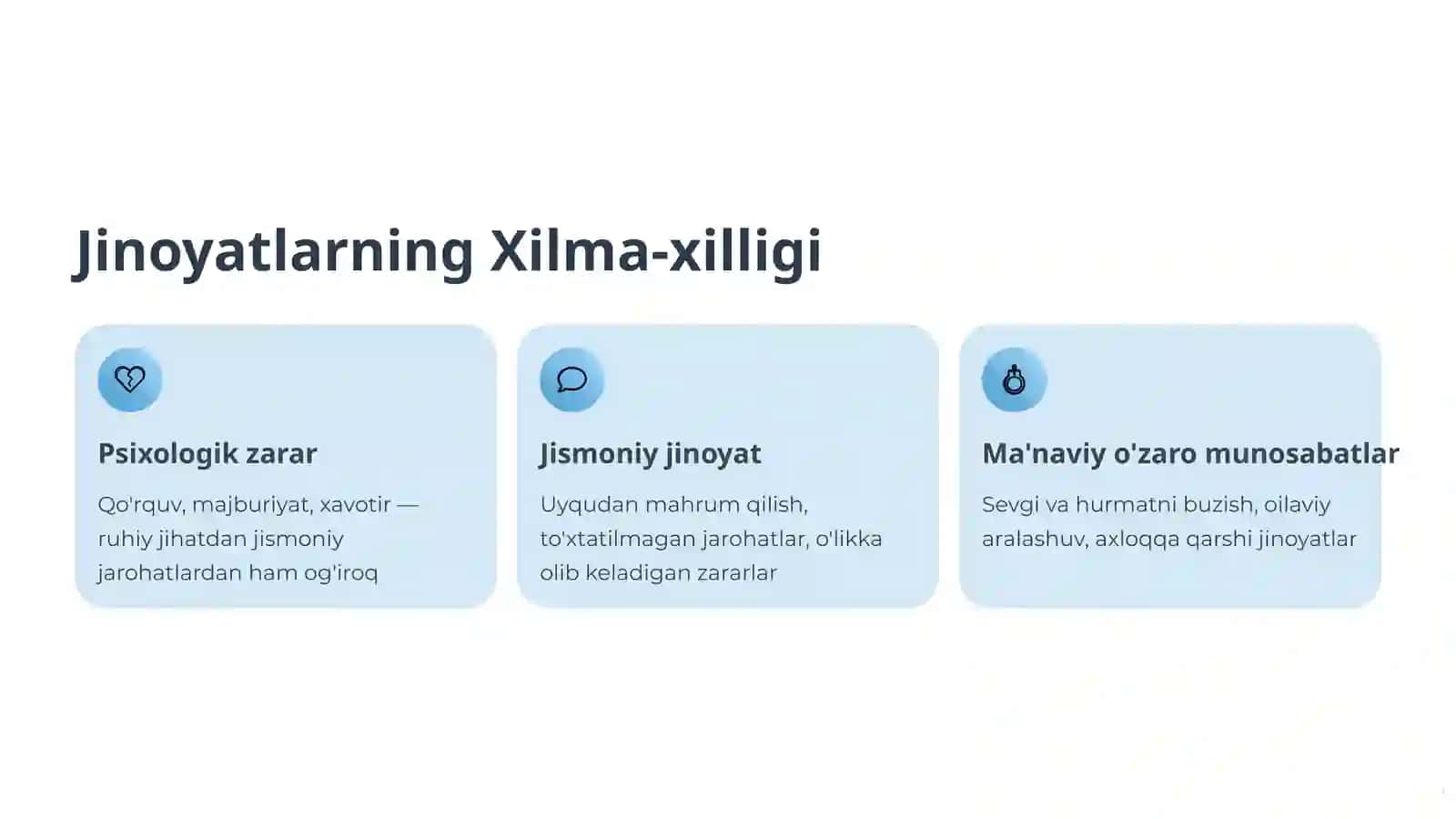 Oilada Yoshlarga va Axloqqa Qarshi Jinoyatlar 2