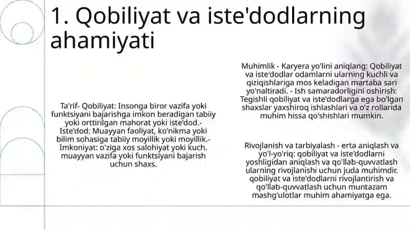 Layoqat, Qobiliyat,Talant, Iqtidor Va IsteʼDod Haqida Tushuncha 2