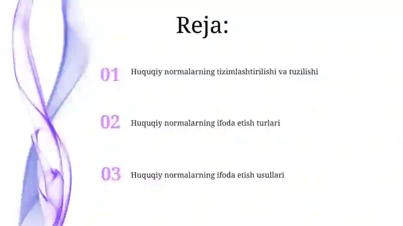 Huquqiy normalarning tarkibi turlari va ifoda etuvchi usullari 2