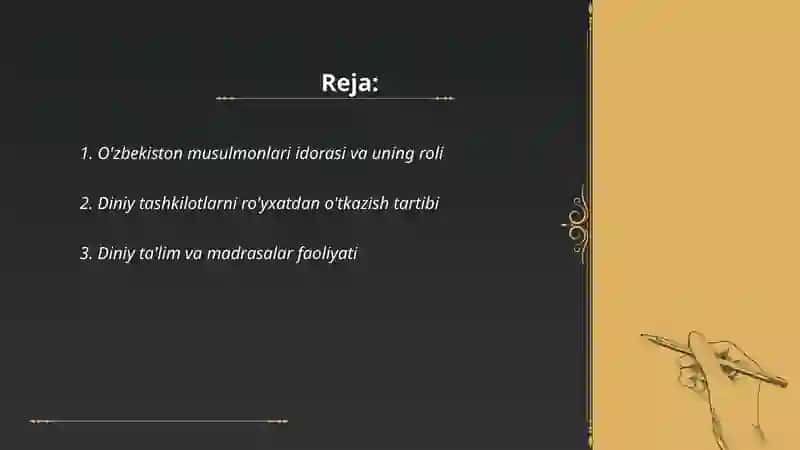 O'zbekistonda faoliyat yurituvchi diniy tashkilotlar 2