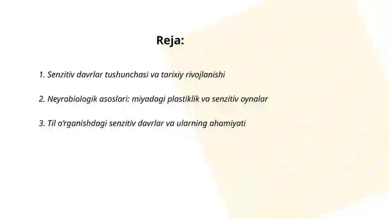 Senzitiv davrlar va ularning psixik rivojlanishdagi ahamiyati 2