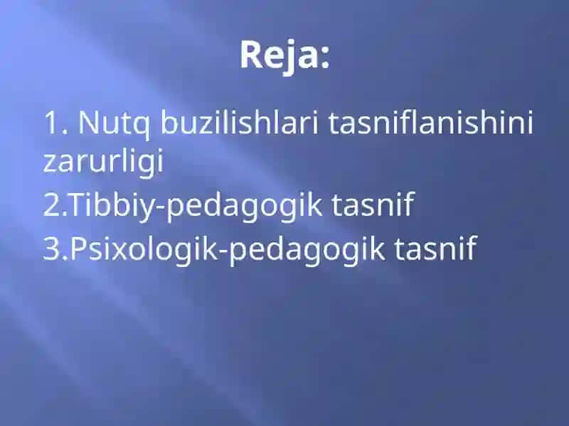 Nutq buzilishlarini tasniflash 2