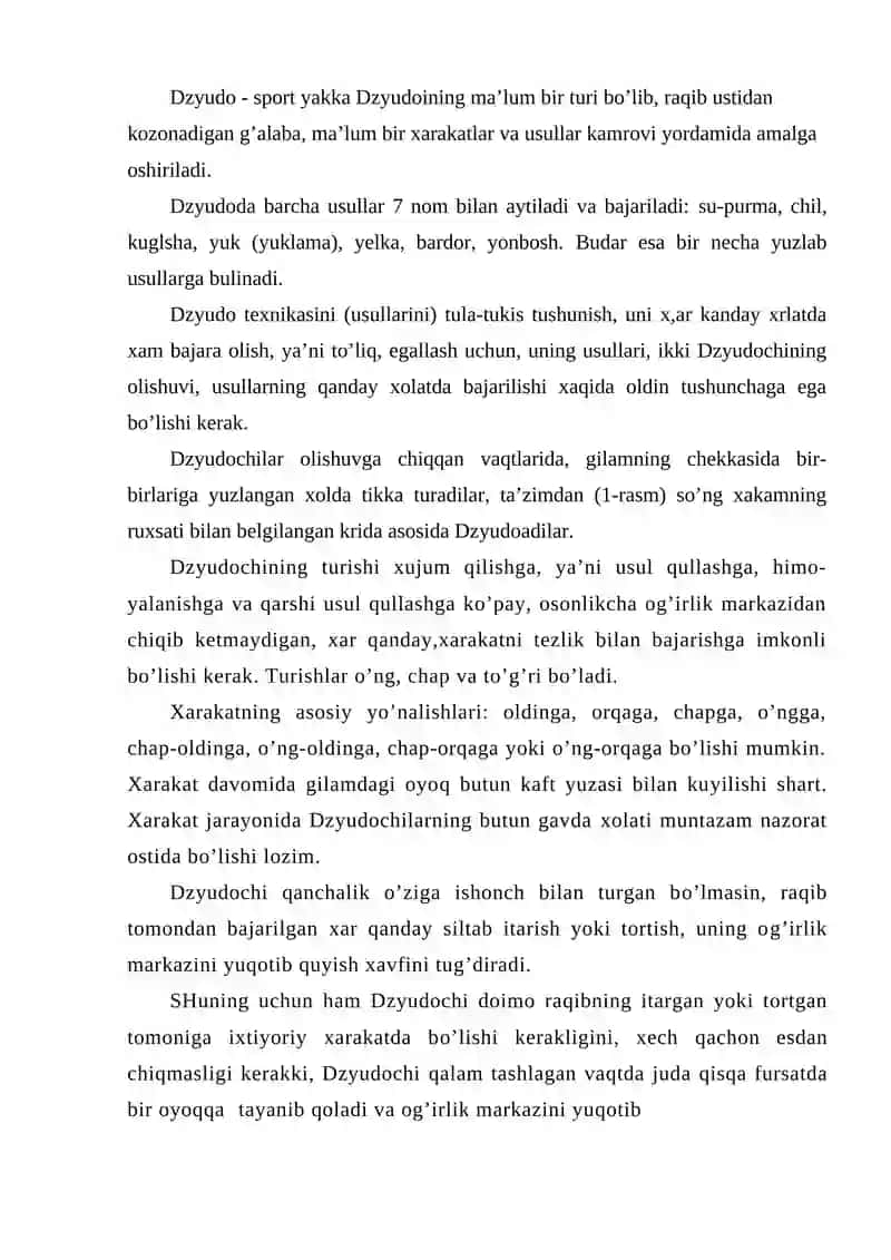 Dzyudo Dzyudoi texnikasi tasnifi 2