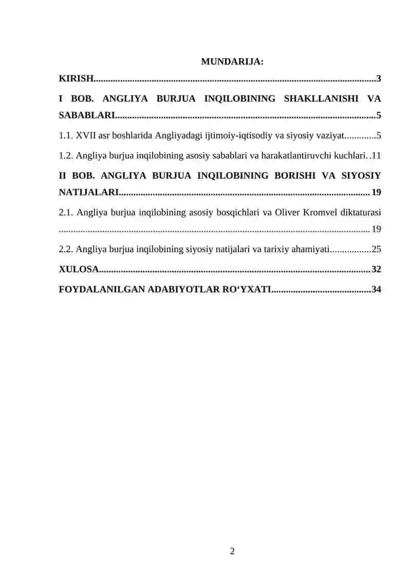 Angliya burjua inqilobi va uning siyosiy natijalari 2