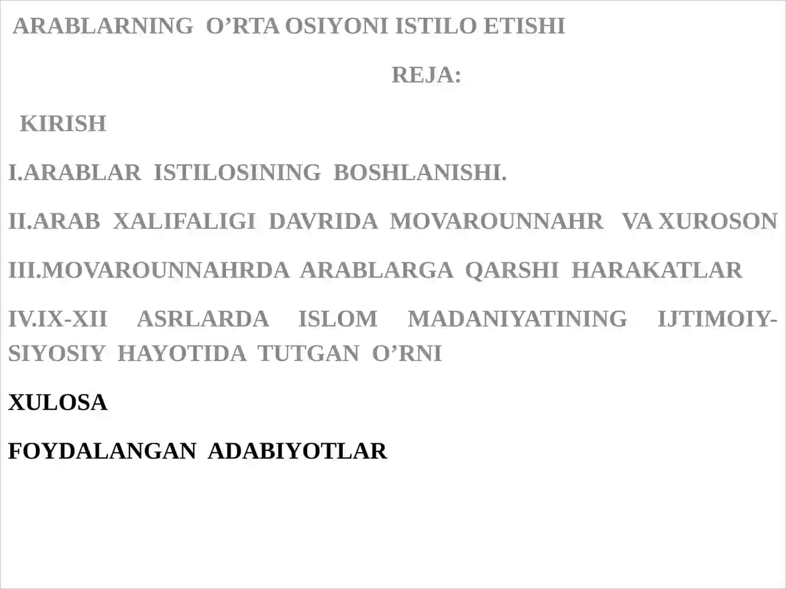 ARABLARNING O’RTA OSIYONI ISTILO ETISHI 2