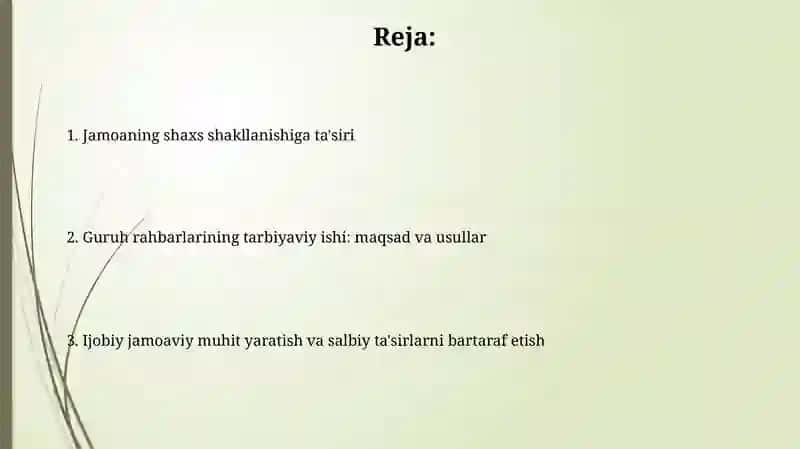 Jamoaning Shaxs Tarbiyasiga Tasiri Guru Raxbarlarining Tarbiyaviy Ishi 2