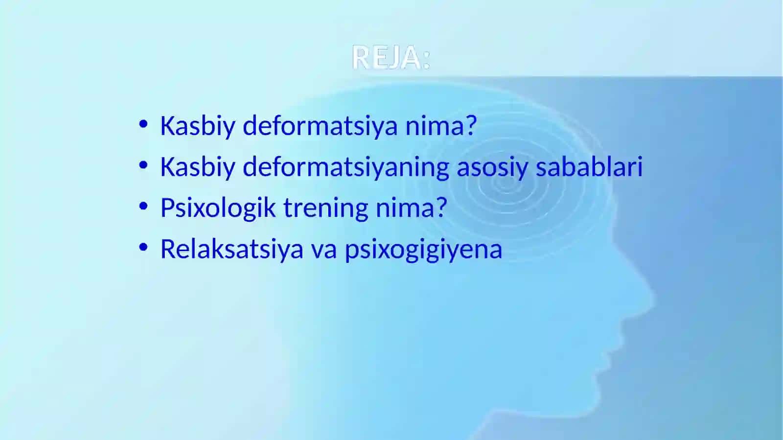 Kasbiy deformatsiya va barta raqamlar uchun psixologik treninglar 2