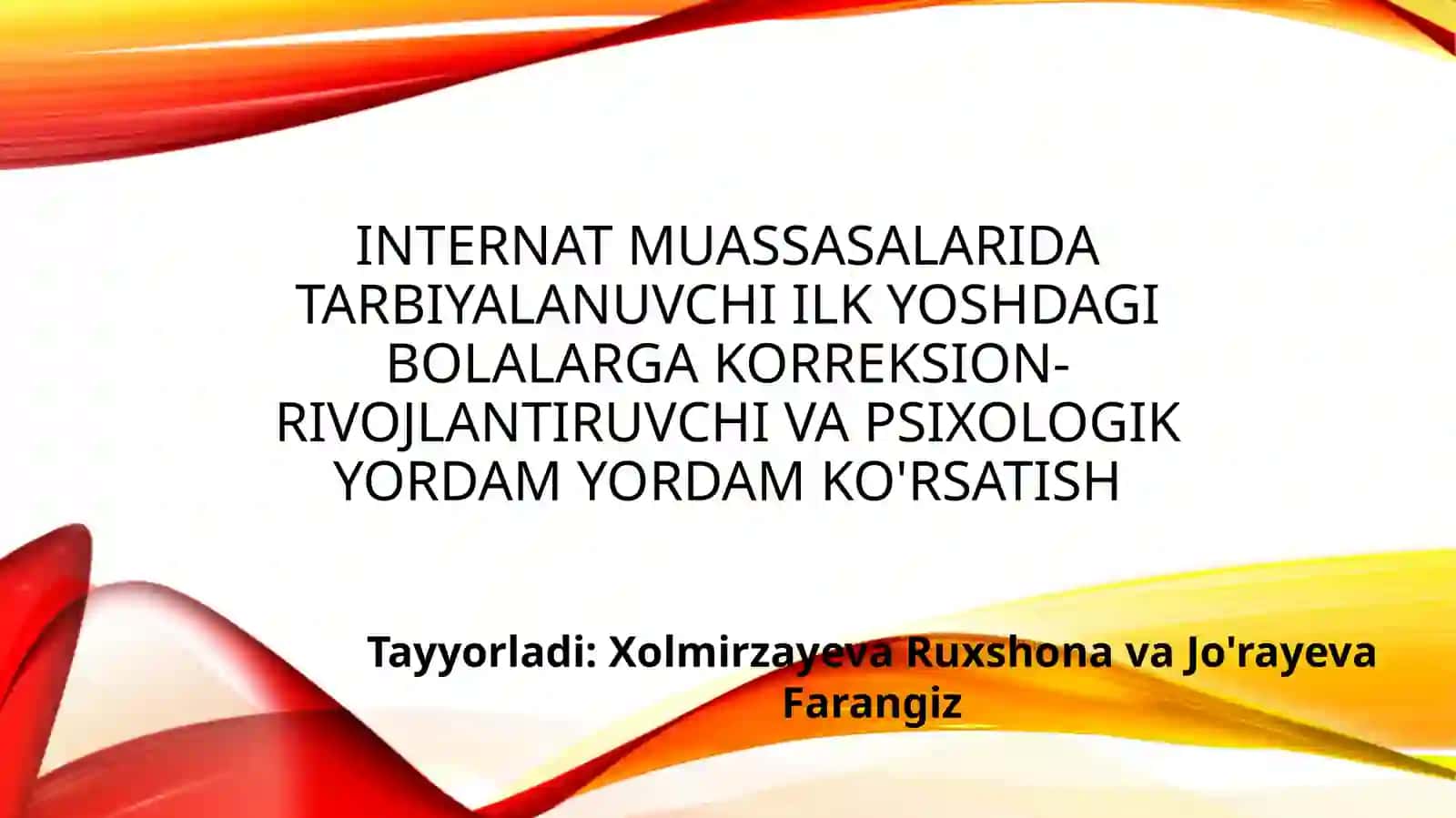 Inkluziv ta'lim va Gospital pedagogikadan tayyorlagan mustaqil ta'limi 2