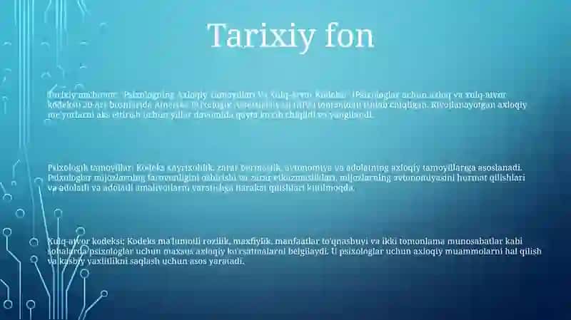 Psixologning Axloqiy Tamoyillari Va Xulq Atvori Kodeksi 2