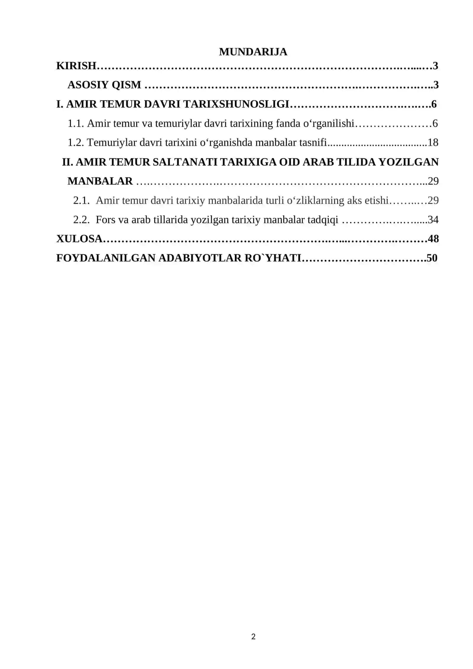 Amir Temur saltanati tarixiga oid arab tilida yozilgan manbalar 2