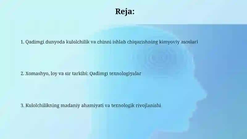 Qadimgi dunyo amaliy kimyosi. Keramika va chinni buyumlar tayyorlash 2