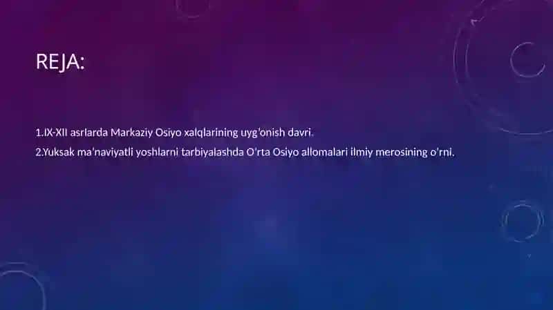 IX-XII asrlarda Markaziy Osiyo xalqlarining uyg’onish davri:ijtimoi iqtisodiy va madaniy taraqqiyot 2