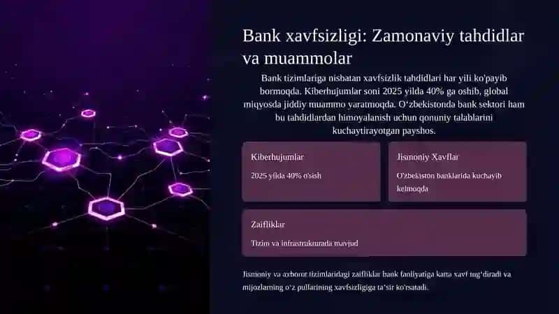 Bank xavfsizligini muhandis-texnik vositalar yordamida ta'minlash nomli 11 betlik taqdimot 2