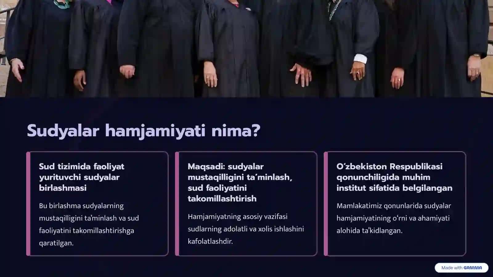 Sudyalar hamjamiyati organlari tushunchasi va turlari 2