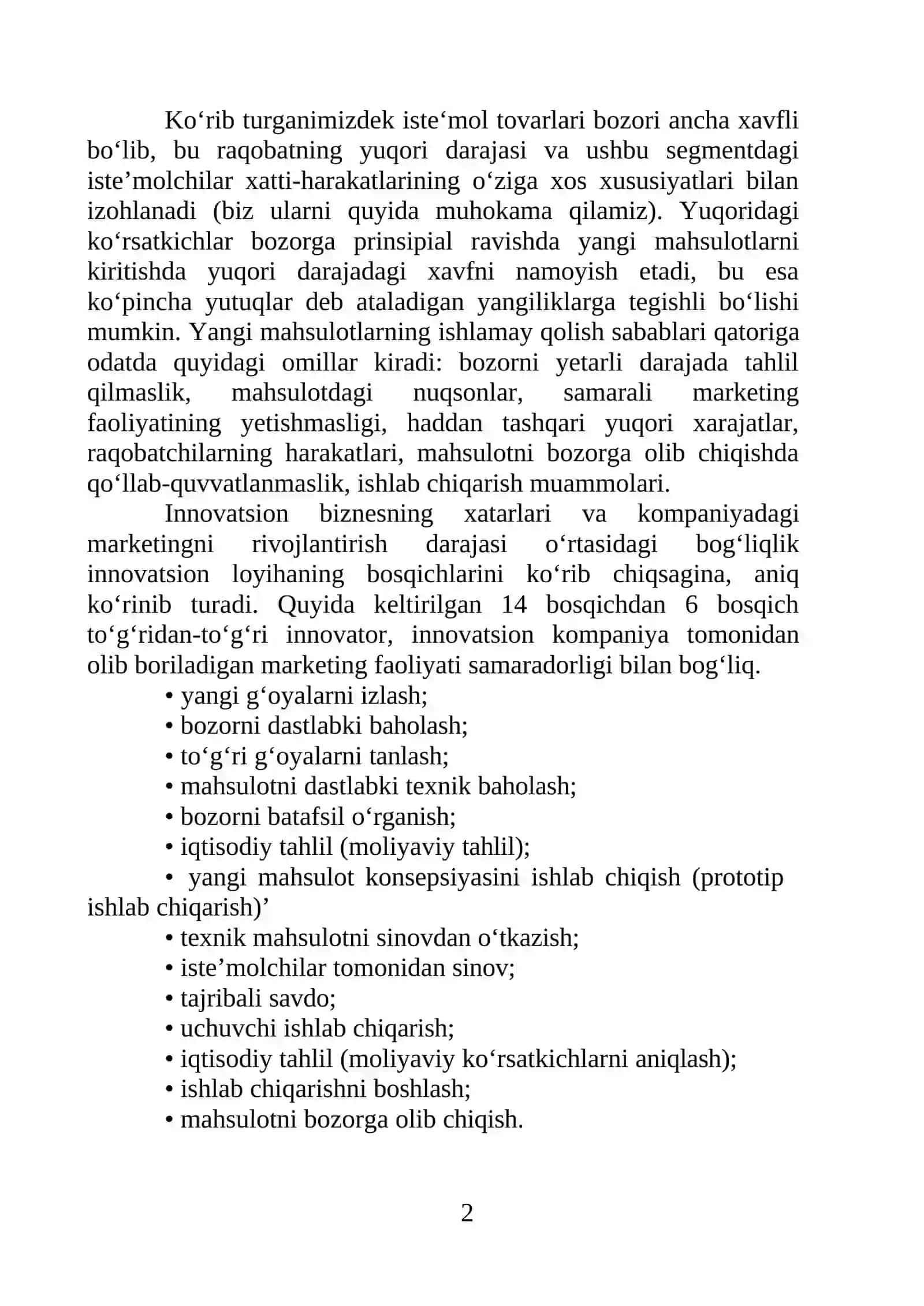 INNOVATSION MAHSULOTLARNI BOZORGA OLIB CHIQISH 2