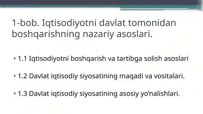 Iqtisodiyotni Davlat Tomonidan Boshqarishning Nazariy Asoslari 2