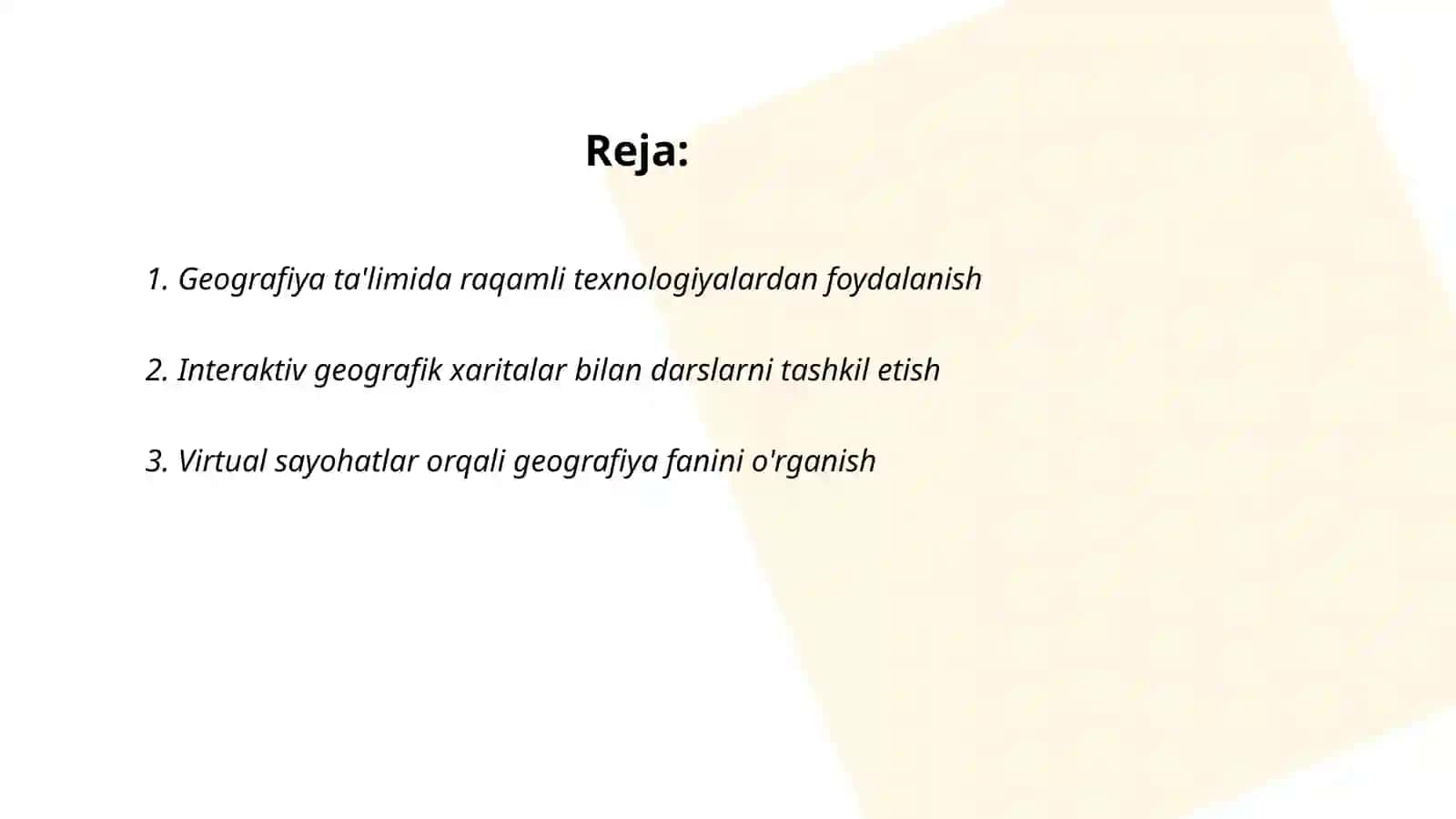 Geografiya fanini o'qitishda innovatsion yondashuv 2