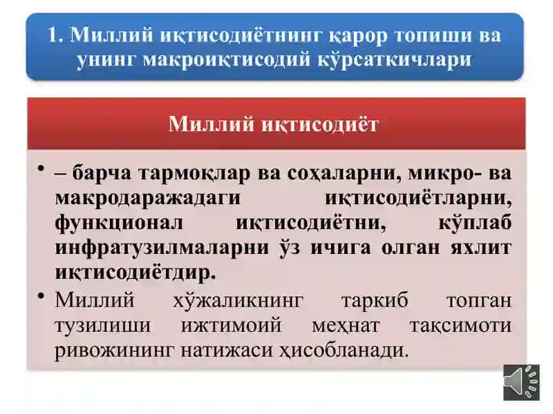 Миллийиқтисодиёт ва унинг макроиқтисодий кўрсатқичлари 2