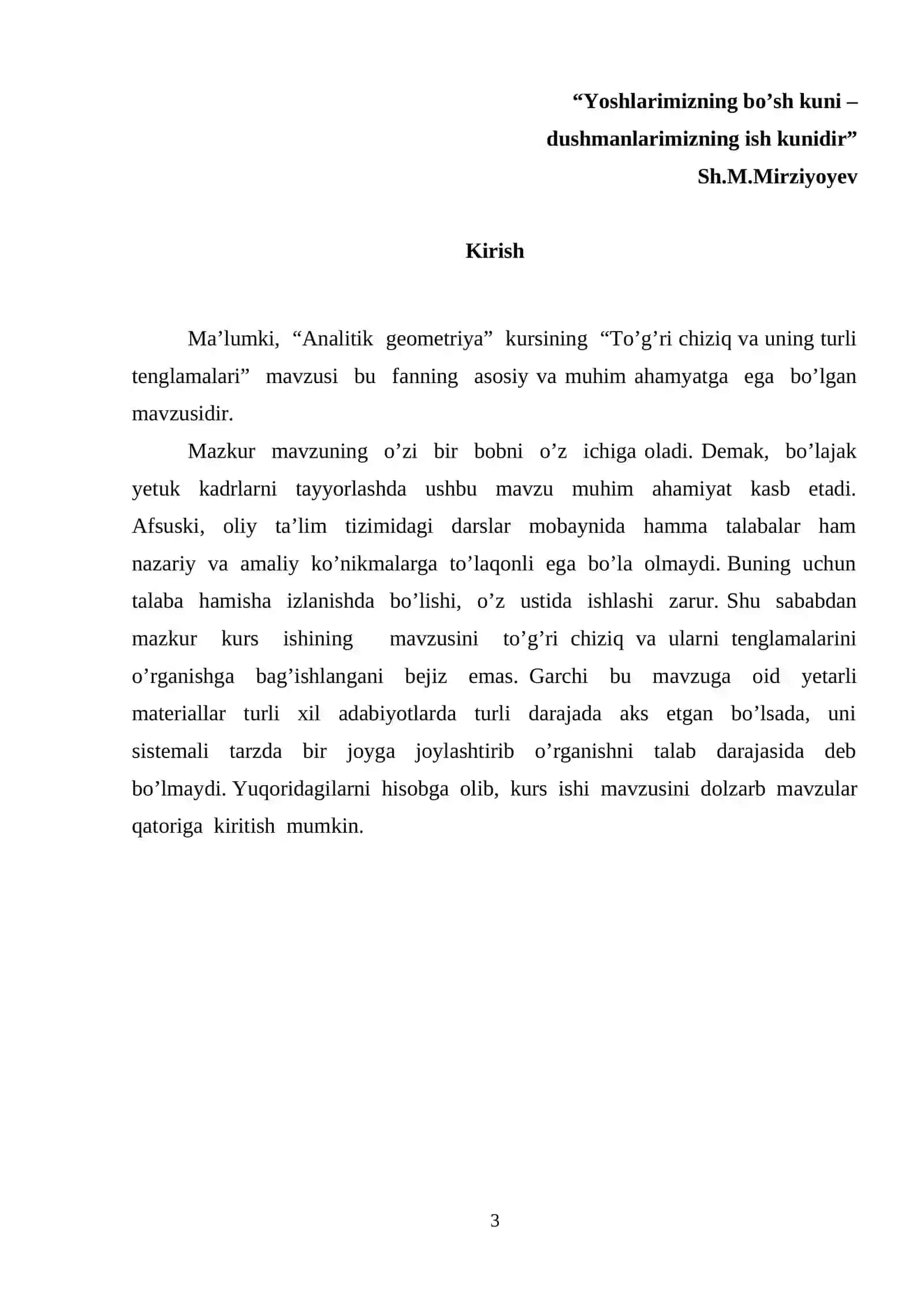 "To’g’ri chiziq va uning turli tenglamalari" 2