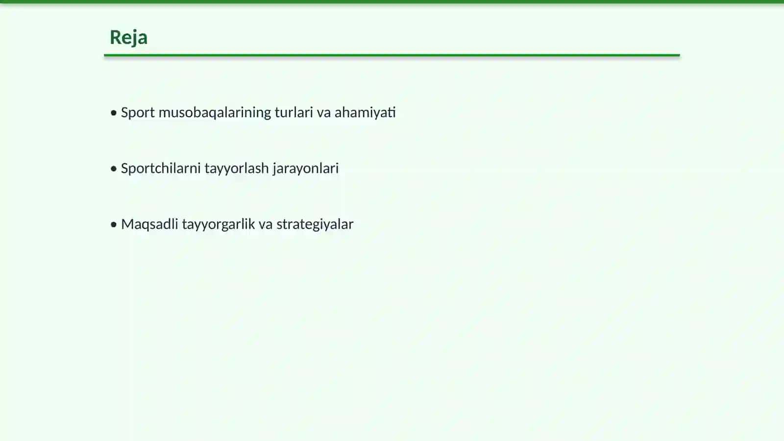 Sport musobaqalari va sportchilarni tayyorlash tizimi 2