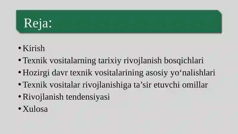 Texnikvositalarning rivojlanish tendensiyalari 2