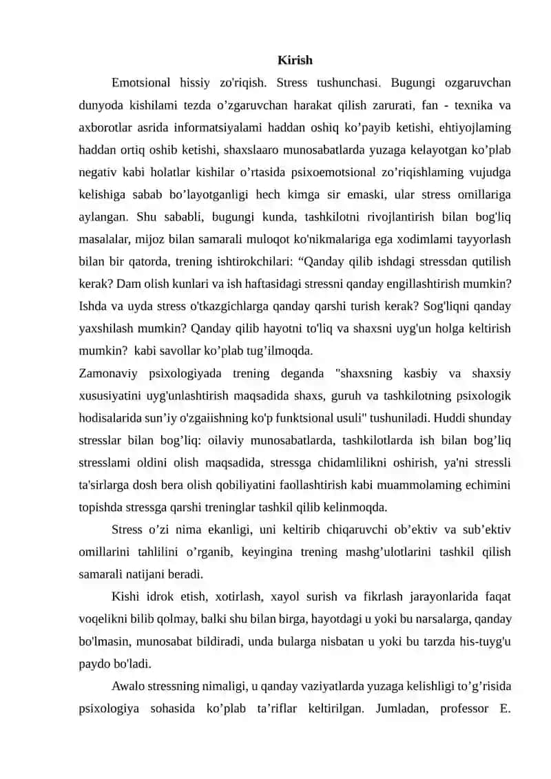 Emotsional hissiy zo'riqishlarni bartaraf etish bilan bog'liq treninglar 2