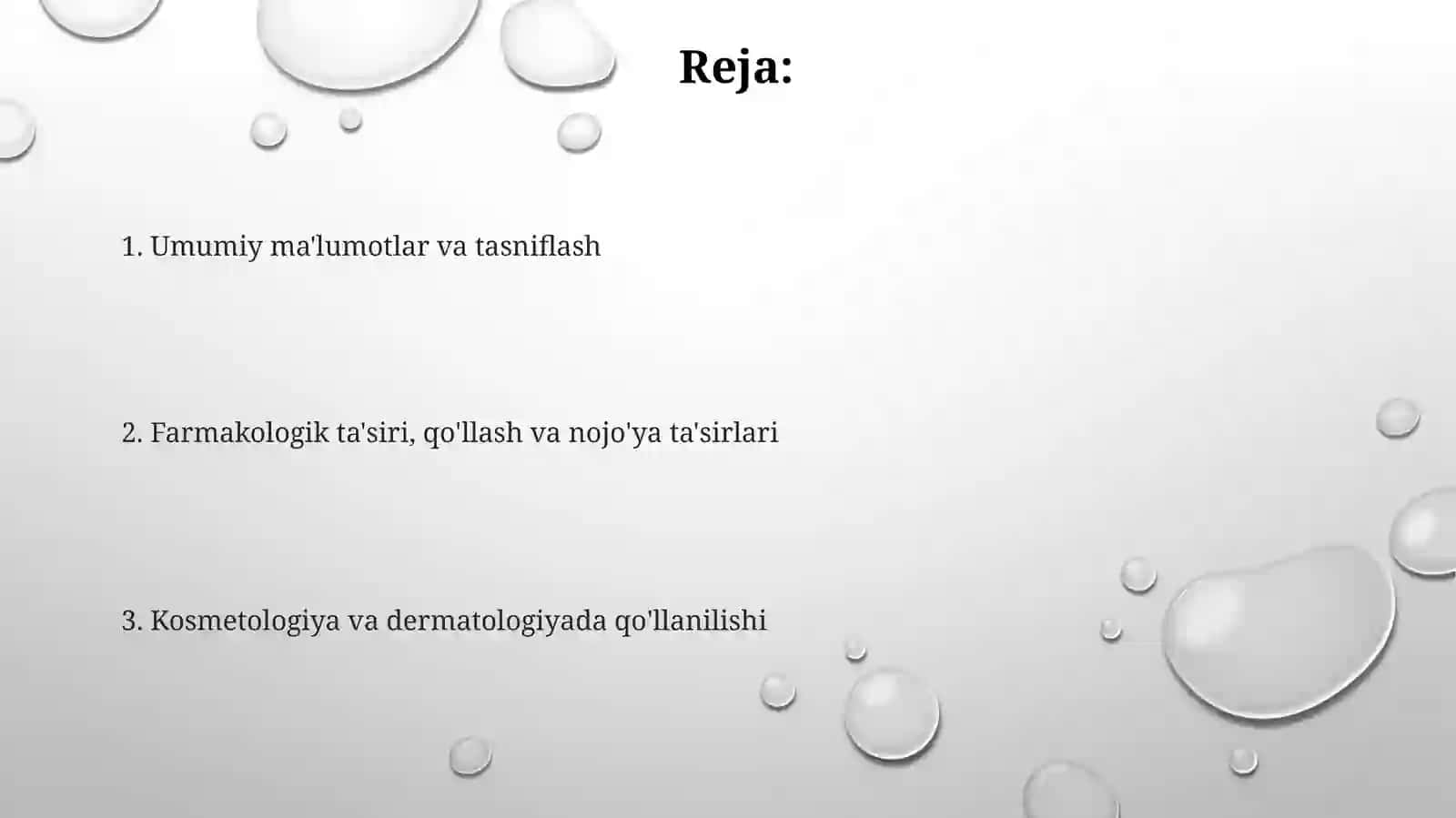 Tibbiy va kosmetologik amaliyotda qo'llaniladigan dorivositalari 2