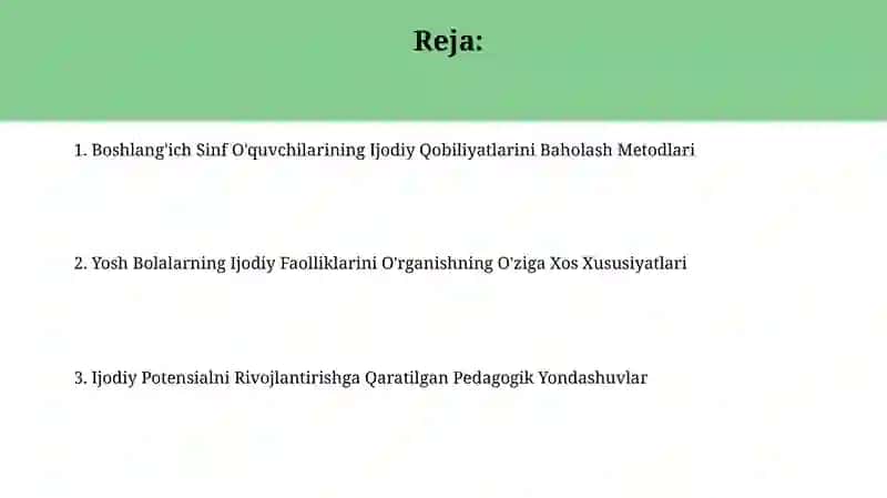 Boshlang'ich Sinf O'quvchilarining Ijodiy Qobiliyatlarini Baholash Metodlari 2