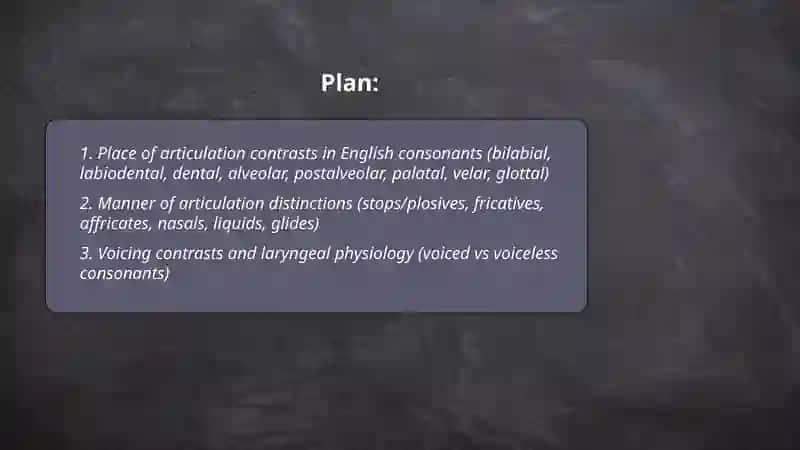 Articulatory and acoustic properties of English consonants 2
