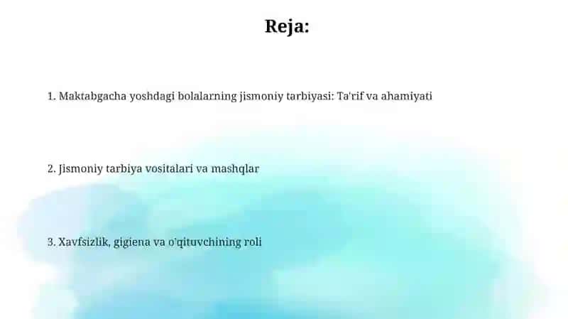 Maktabgacha yoshdagi bolalar jismoniy tarbiyasi 2