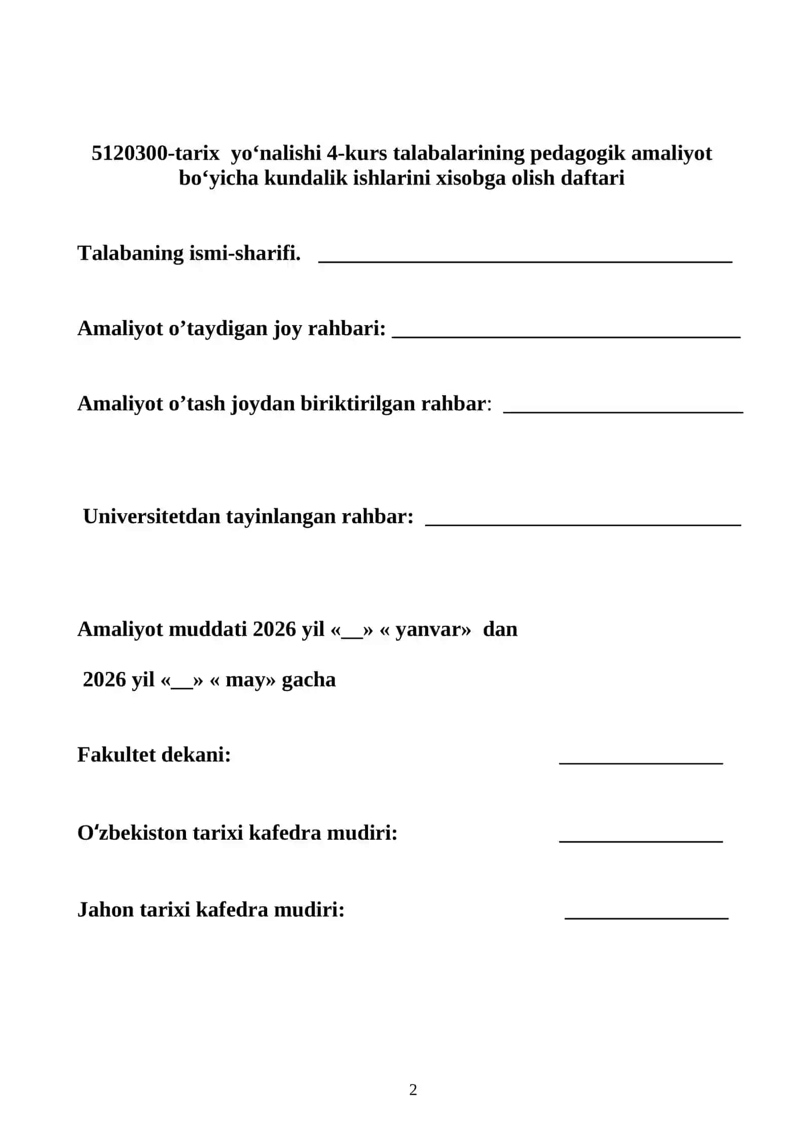 TALABANING PEDAGOGIK AMALIYOT KUNDALIGI 2