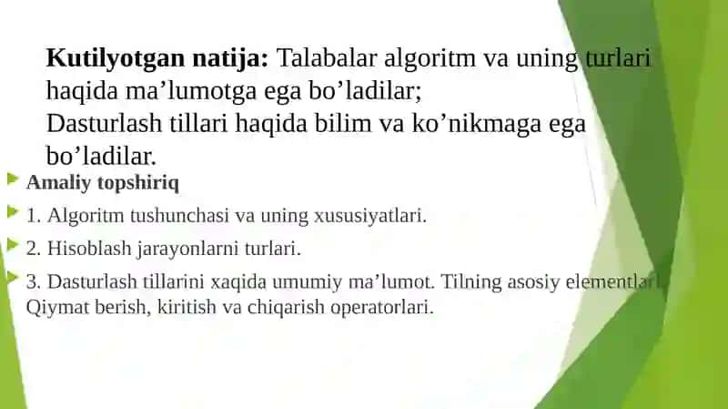 Аlgoritmlashtirishvadasturlashasoslari 2