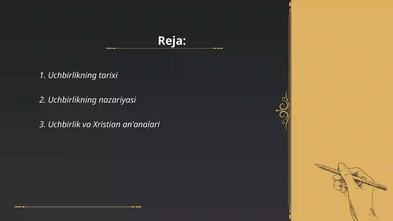Xristianlik talimotida Yakka xudoning uch qiyofasi haqida talimot 2