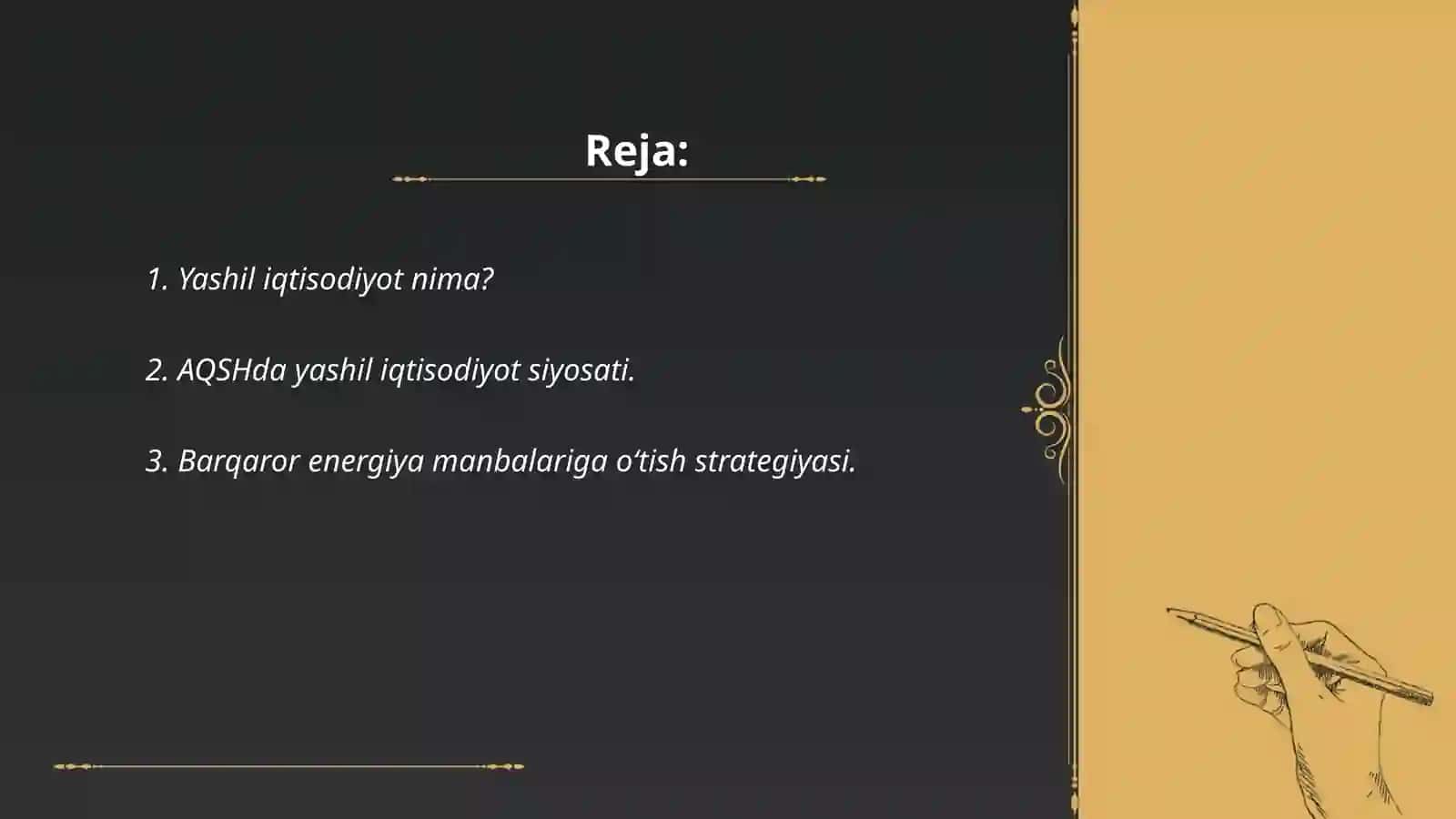 Yashil iqtisodiyotga oʻtishning AQSH tajribasi 2