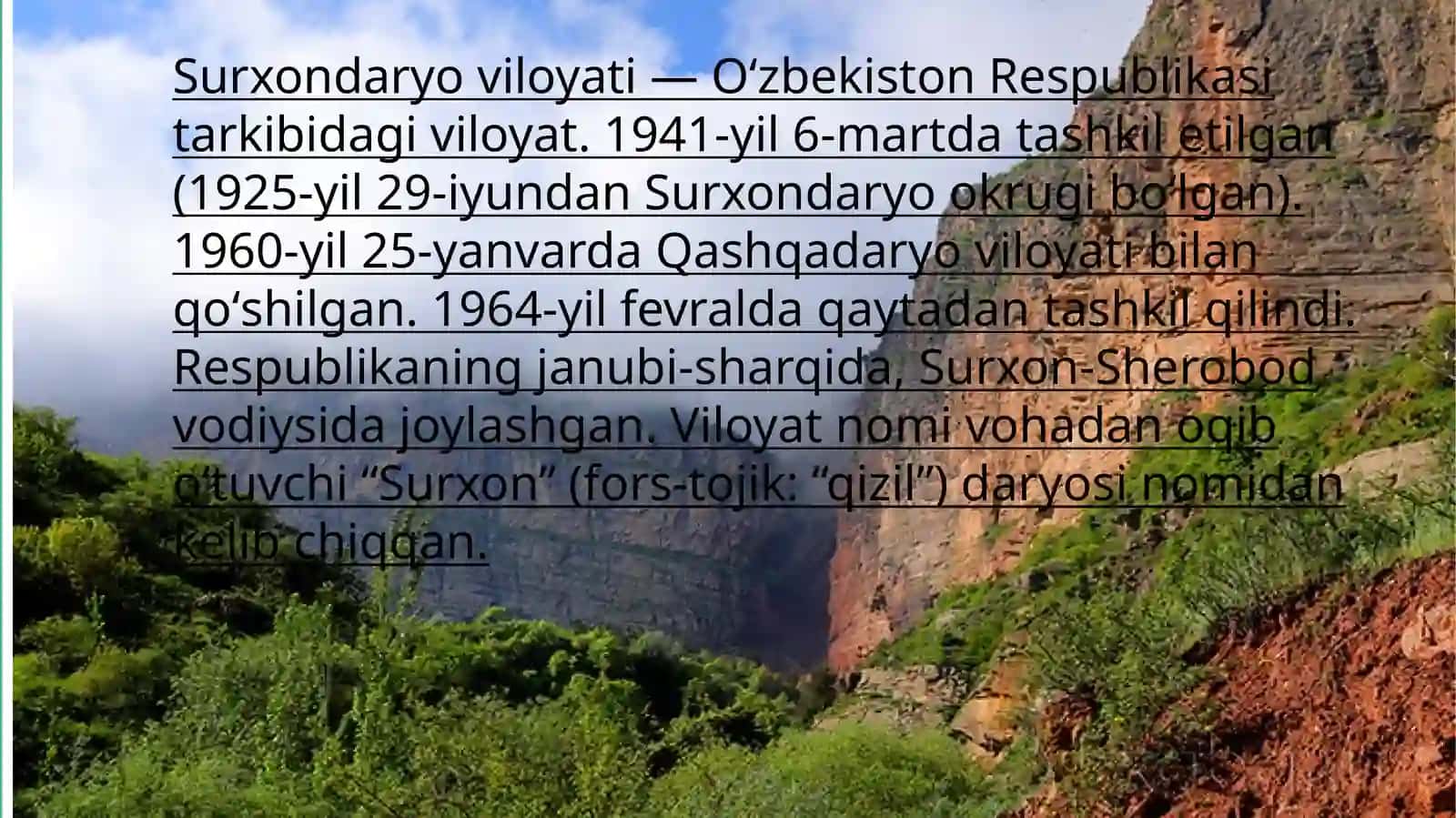 Surxondaryoda viloyati, Sho‘rchi tumani, Oqqo’rg’on mahallasidagi shevalari haqida 2
