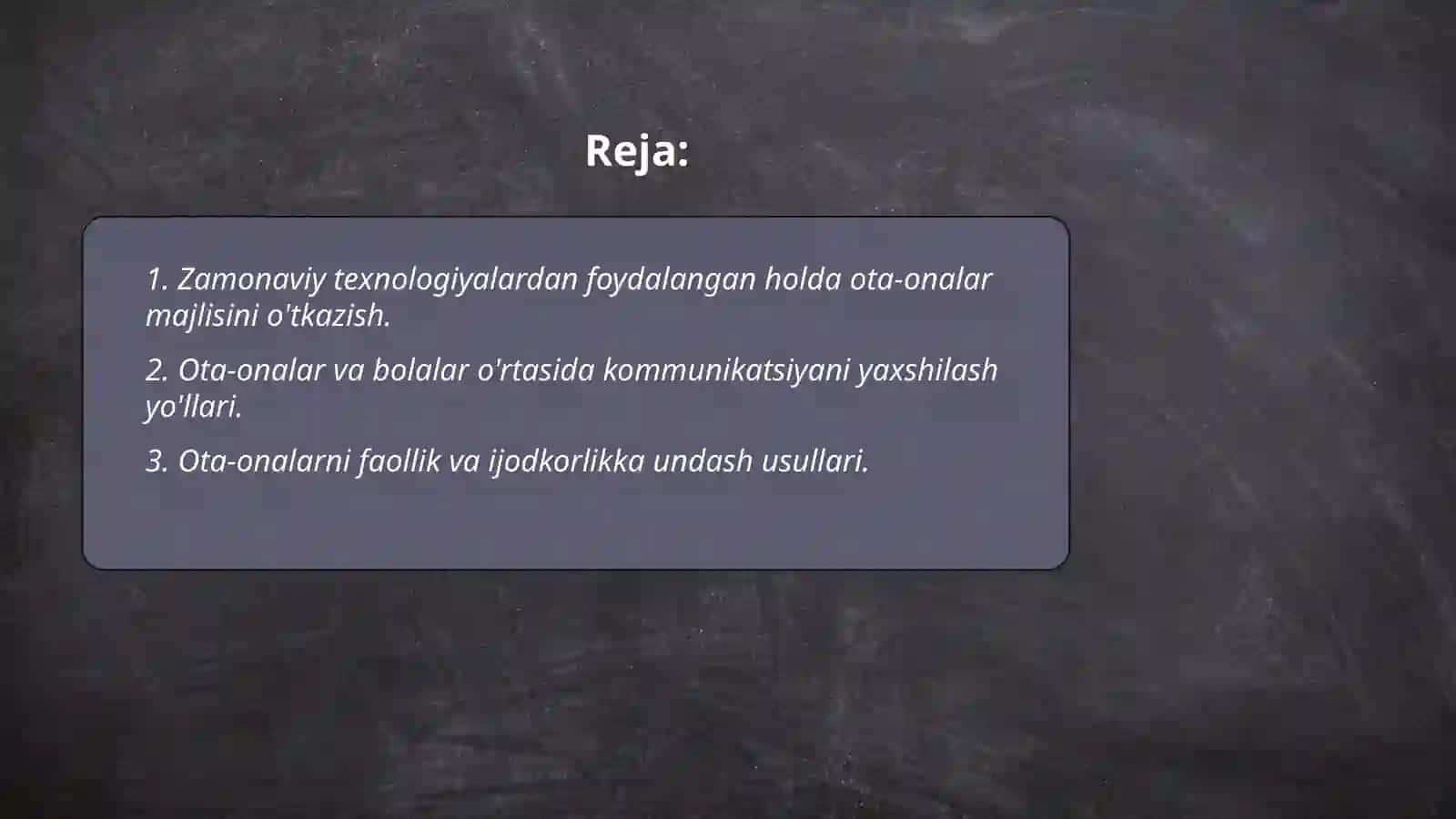 Ota-onalar majlisini kreativ o'tkazish 2