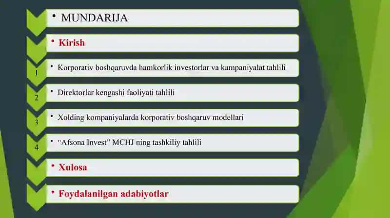 Korporativ xususiyatlar va tadbiqiy birkorlik modellari 2