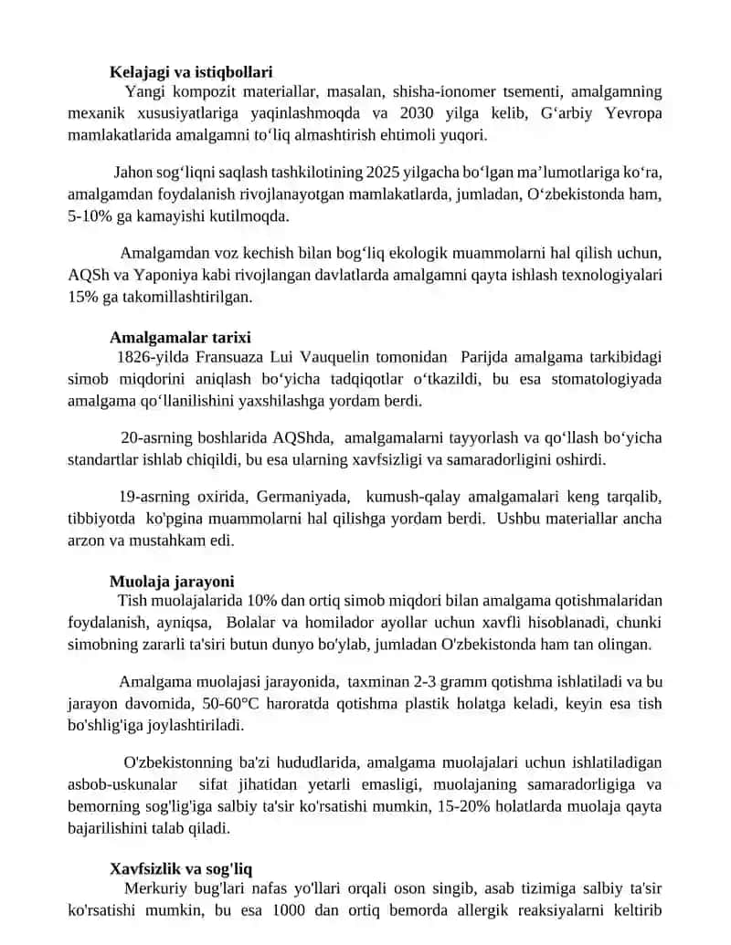 Stomatologiyada Amalgamalar 2