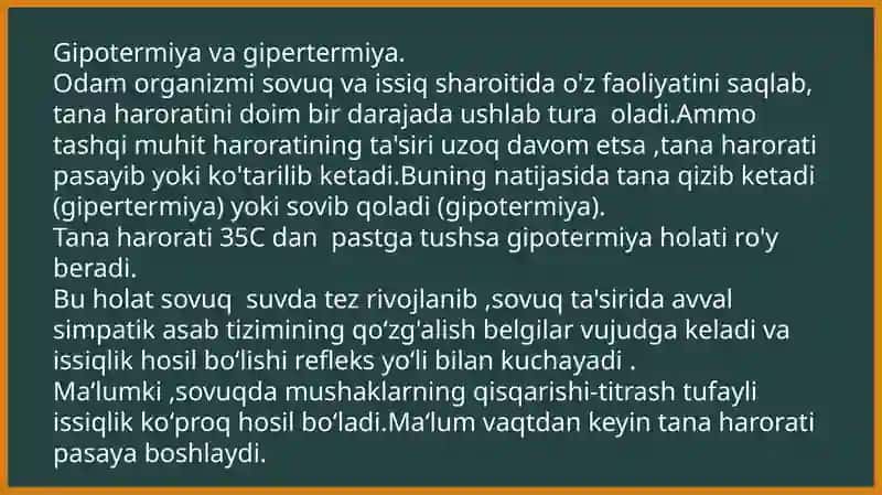 Gipotermiya va gipertermiya 2