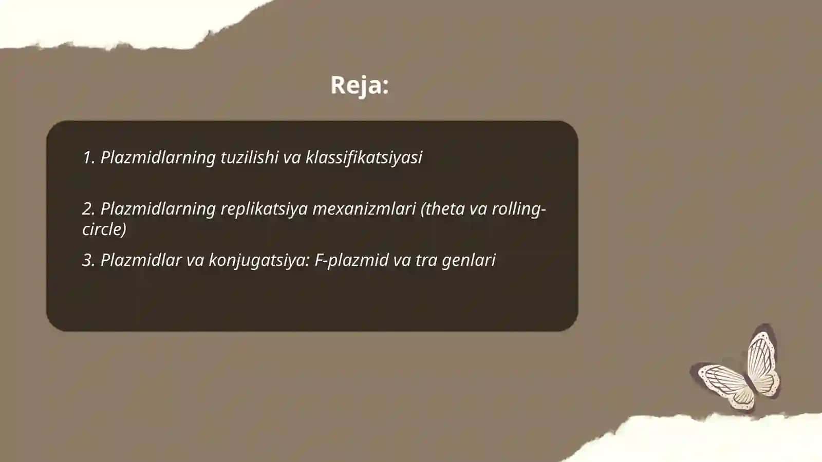 Mikroorganizmlarning genetikasi va õzgaruvchanligi 2