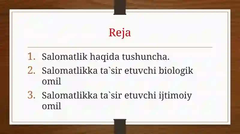Salomatlikning biologik va ijtimoiy omillari 2