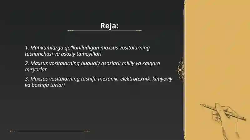 Mahkumlarga go`llaniladigan maxsus vositalar 2