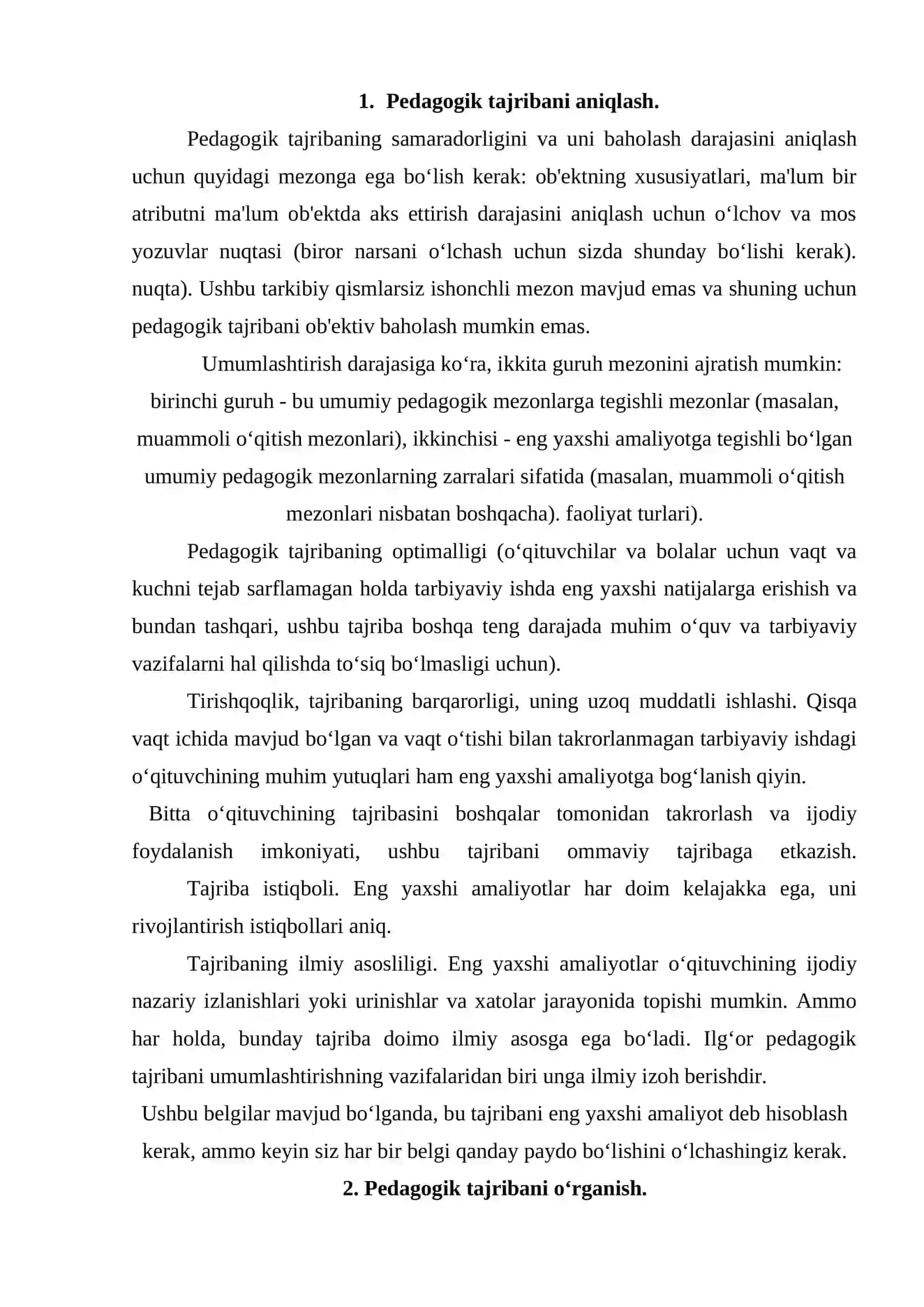 ILG‘OR TAJRIBALARNI O‘RGANISH, UMUMLASHTIRISH VA OMMALASHTIRISHNING ZAMONAVIY TEXNOLOGIYALARI 2